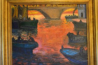 30 Atardecer painting by Benito Quinquela Martin Salon de Pintores y Pinturas Argentinas del Bicentenario Blue Hall Casa Rosado Plaza de Mayo Buenos Aires